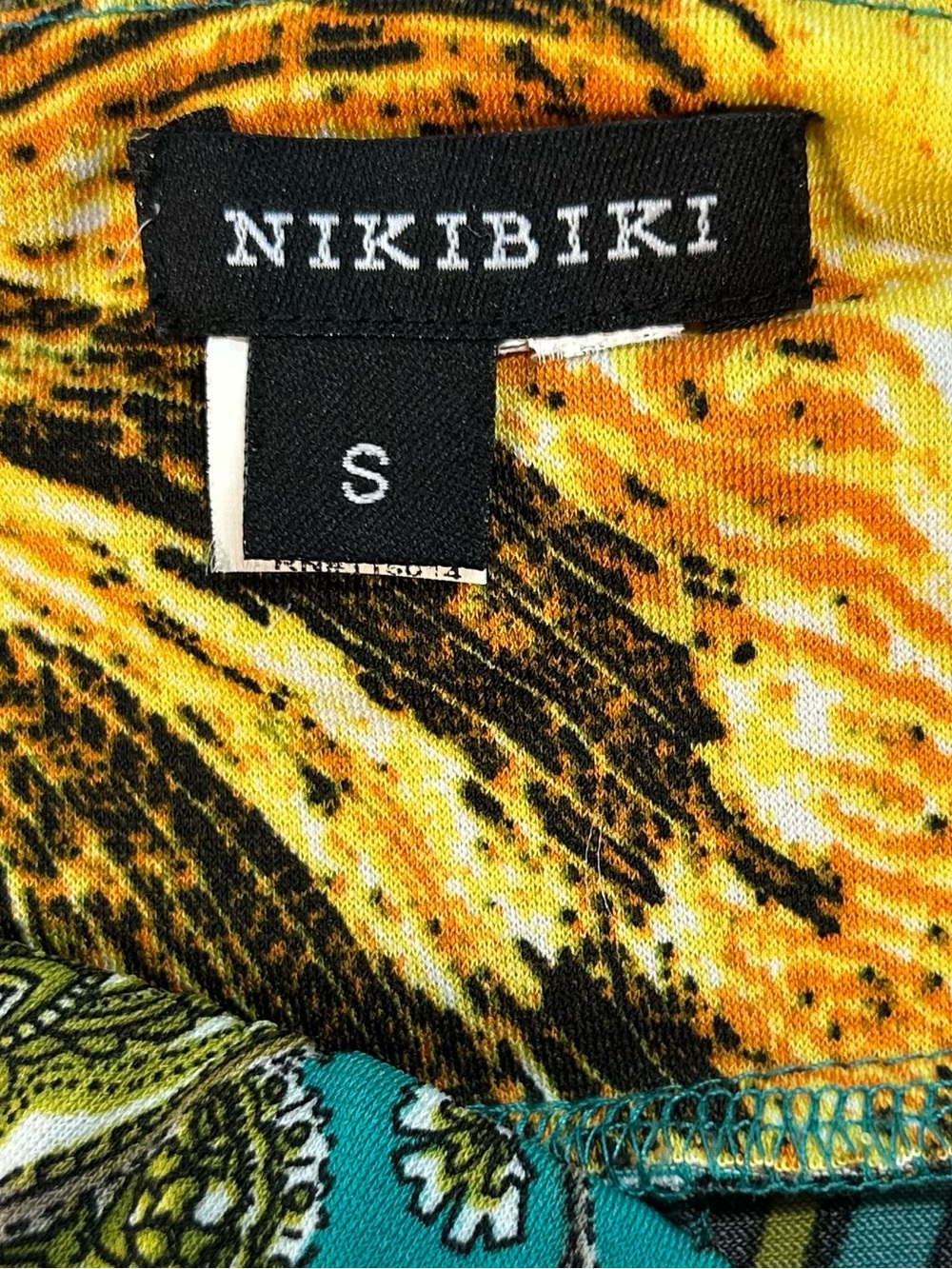 NIKIBIKI Strapless Scarf Print Maxi Dress Size Small - Picture 6 of 8